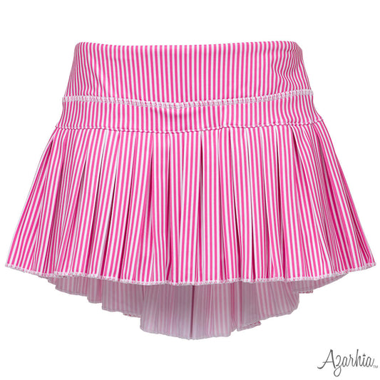 Hot Pink Stripes Mini Pleat Skort