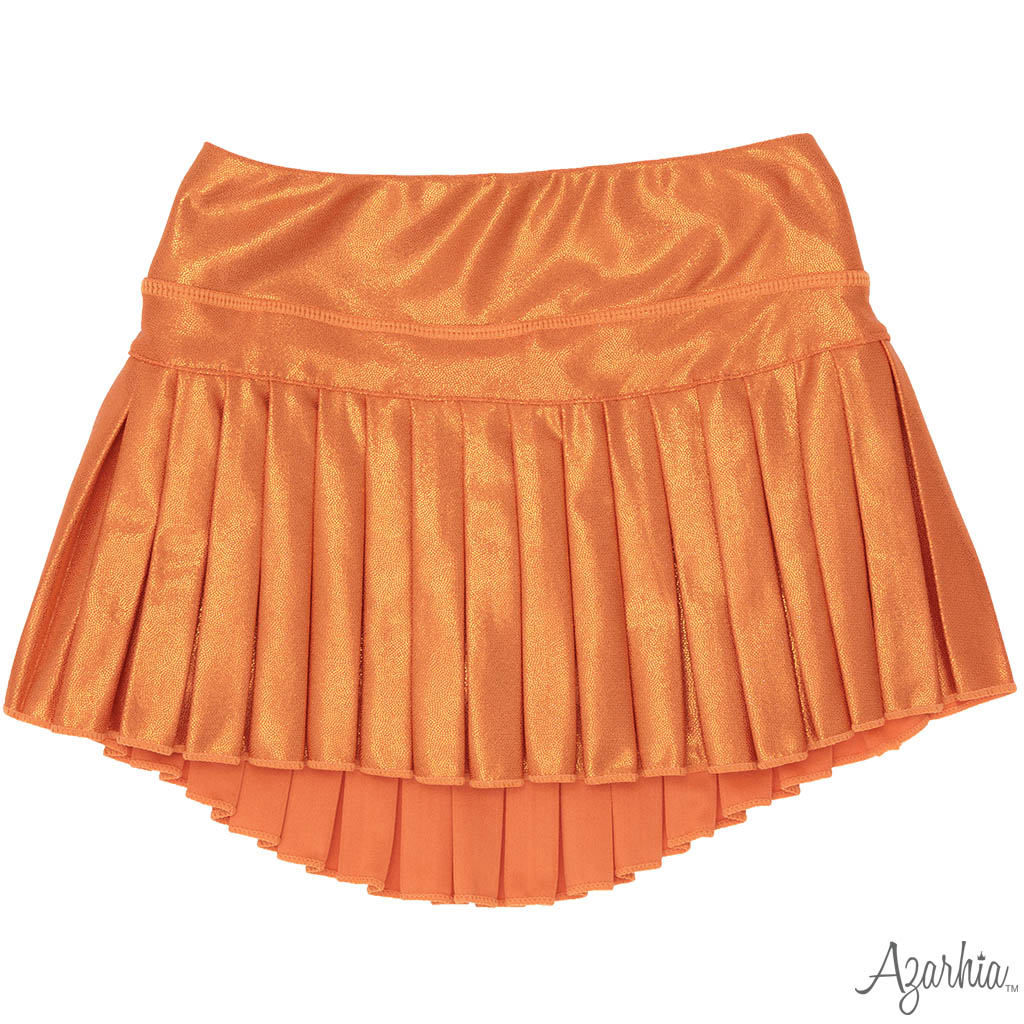 Orange Shimmer Mini Pleat Skort