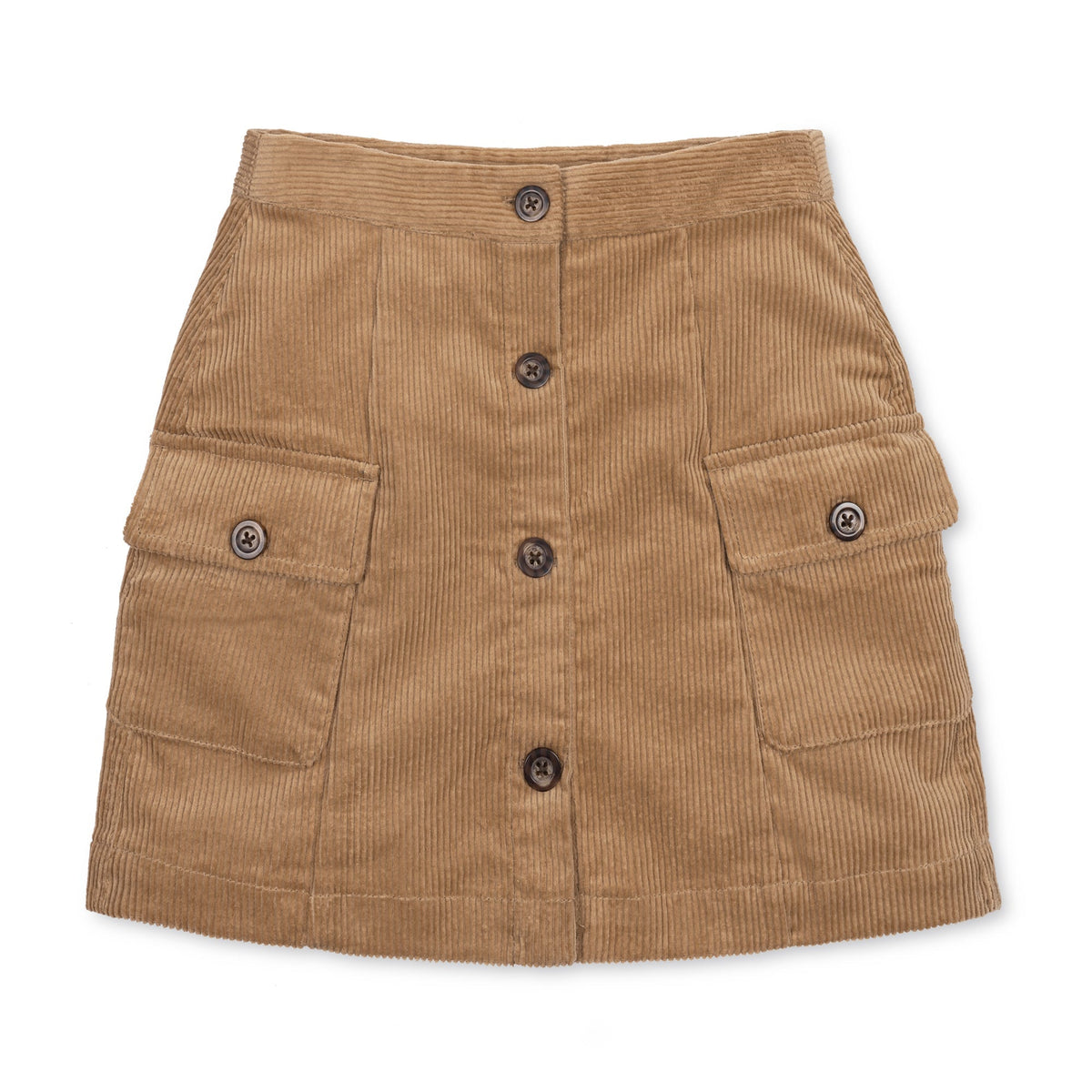 Corduroy Button Front Skirt